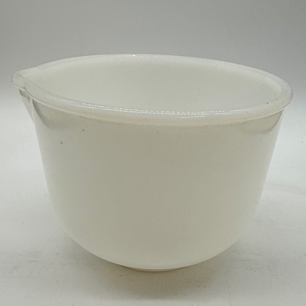 Glasbake for Sunbeam Milk Glass Mixing Bowl White 20 CJ with Pour Spout Vintage